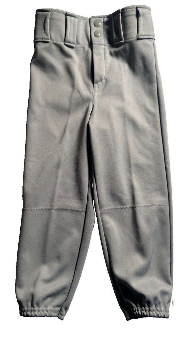 Augusta Sportswear Youth Small Gray Baseball Pants Elastic Cuff Belt Loops
